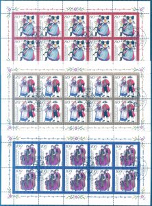 Germany 1994 Traditional Costumes Sc.B768-72 5 Sheets Used CTO