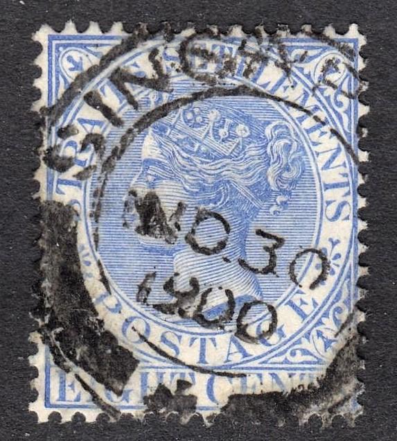 Malaya Straits Settlements Scott 50 wtmk CA VF used. Splendid SON cds.