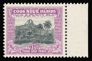Niue 1940 1½d black & purple WITHOUT SURCHARGE ex Printers Archive. SG 78 var.