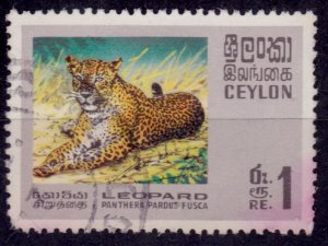 Sri Lanka, Ceylon, 1970, Wildlife - Leopard, 1R,sc#442, used