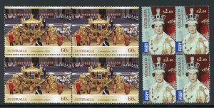 Australia SG3969/70 2013 Diamond Jubilee Set in blocks U/M