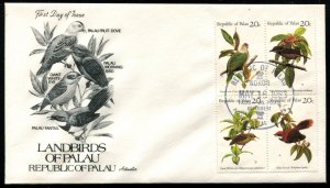 8a Palau 20c Land Birds of Palau blk/4, FDC Artmaster catchet