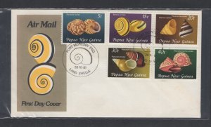 Papua New Guinea #549-53 (1981 Shells set) unaddressed cachet FDC