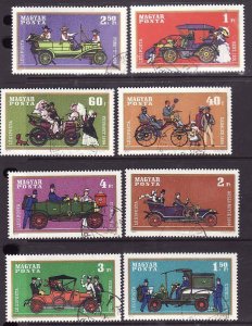 Hungary-Sc#C296-303-used airmail set-Cars-Automobiles-1970-