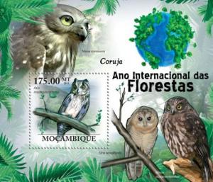 MOZAMBIQUE 2011 SHEET INTERNATIONAL YEAR OF FORESTS OWLS BIRDS