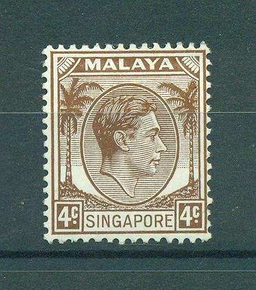 Malaya - Singapore sc# 4 mh cat value $.30