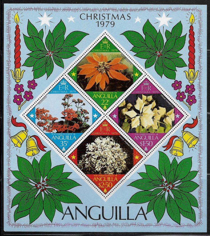 ANGUILLA, 370A, MNH, S.S OF 4, CHRISTMAS 1979