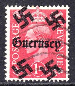 GREAT BRITAIN 1p GUERNSEY OVERPRINT USED F/VF  SOUND