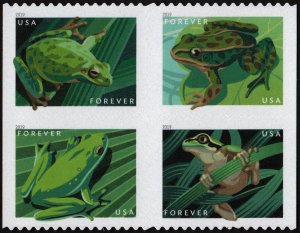 SC#5395-98 (55¢) Frogs Block of Four (2019) SA