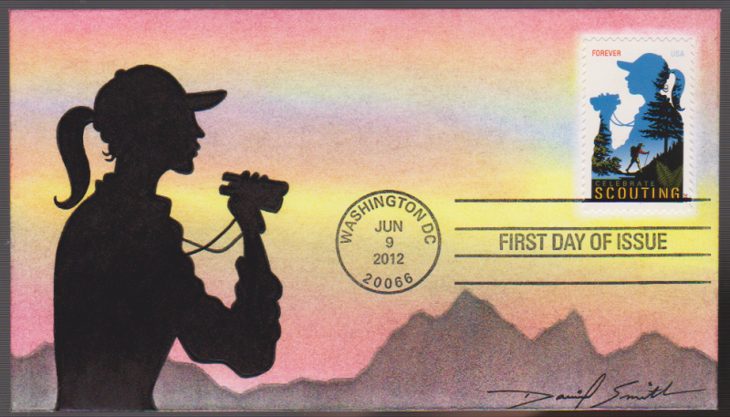 2012 Girl Scouting First Day Cover D Smith SILHOUETTE J 001