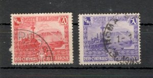 ITALY - 2 USED STAMPS - RAILWAYS - 1939.