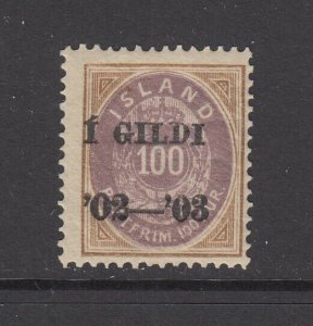 Iceland, Scott 68, MNH, I GILDI overprint