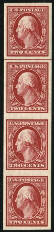 USA #344 Washington Strip of 4 Margin Line Stamp Postage 1908 Mint LH NH VF OG