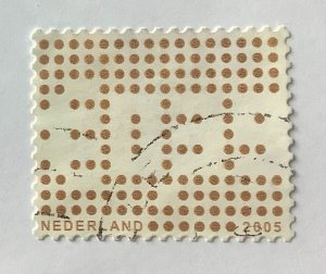 Netherlands 2005 Scott 1200 used - 0.39€,  Numeral, Typographic grid