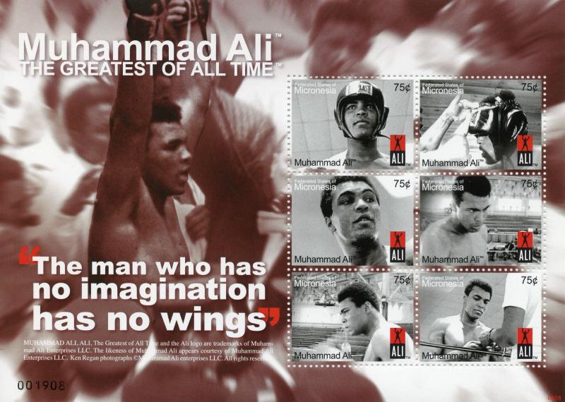 Micronesia Boxing Stamps 2008 MNH Muhammad Ali Famous People Sports 6v M/S II 