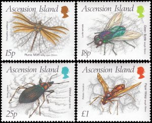 Ascension Island 1989 Sc 459-462 Insects Moth Wasp Weevil Fly CV $8.50