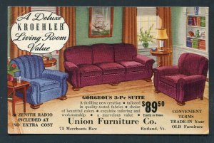 1941 Union Furniture Co. Rutland, Vermont - Kroehler Living Room - Zenith Radio