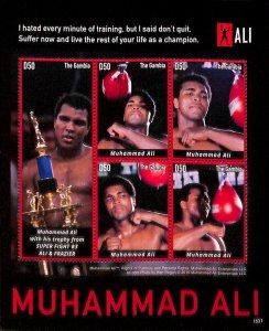 Gambia MNH S/S Muhammad Ali 2015 5 Stamps