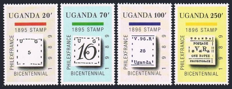 Uganda 681-684, 684a Blatt, Mnh.michel 658-661, Bl.93. PHILEXFRANCE-1989