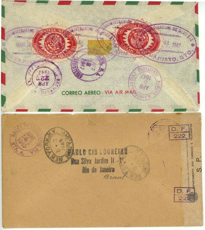 Latin America Cover Postage Collection Argentina Brazil Panama Guatemala Used