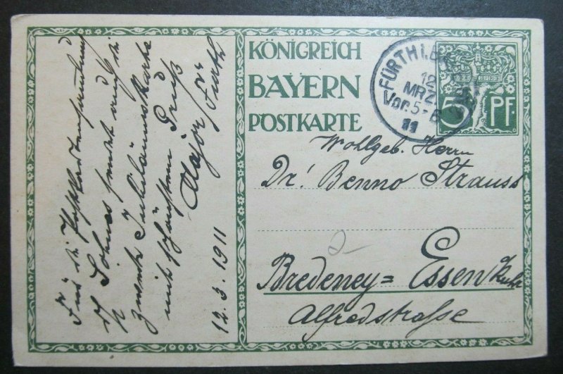 11250 Postal stationery Konigreich Bayern Postkarte Germany Postcard 1911 