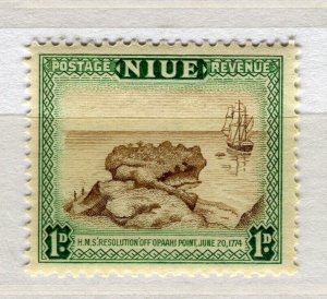 NIUE; 1950s early QEII Pictorial issue fine MINT MNH Unmounted 1d. value