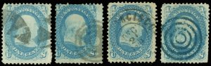 US Scott #63 (x4) Used Copies With Small Flaws, SCV $180.00! (SK) 