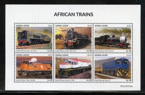 SIERRA LEONE 2023 AFRICAN TRAINS SHEET MINT NH