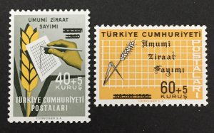 Turkey 1963 #b93-4, Agricultural Census, MNH.