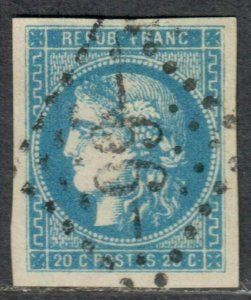 $France Sc#43 used, XF, type I, Cv. $650