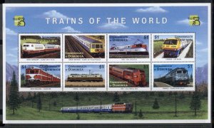 Dominica 1999 Trains of the World MS MUH