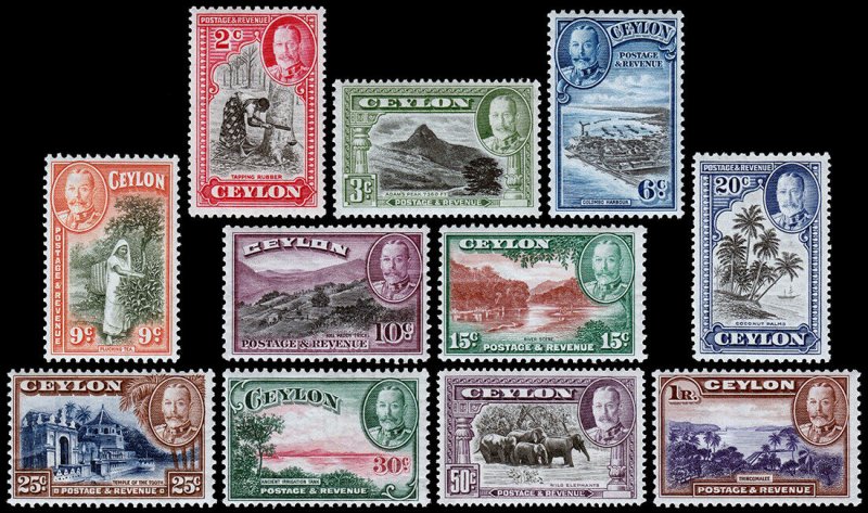 Ceylon Scott 264-274 (1935-36) Mint NH VF-XF Complete Set, CV $220.00 C