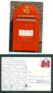 Denmark. Postcard 1989 Sweden Sc# 1733. Mailbox. Adr: Sweden 