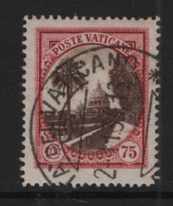 Vatican City  #26  used  1933 Vatican gardens 75c