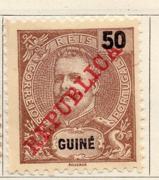 Portuguese Guinea 1911 Early Issue Fine Mint Hinged 50r. Optd 125440