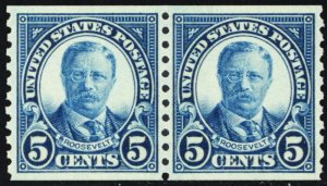 602, Mint XF/Superb NH 5¢ Pair With Graded 95 PSE Certificate Stuart Katz