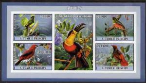 St Thomas & Prince Islands 2007 Birds #1 imperf sheet...