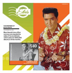 Canouan 2014 ELVIS PRESLEY HIS LIFE IN STAMPS BLUE HAWAII Souvenir Sheet II MNH