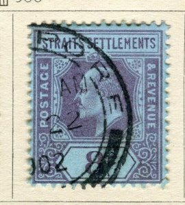 STRAITS SETTLEMENTS; 1902 early Ed VII issue fine used 8c. value