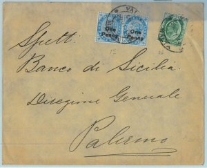 BK0259 - MALTA   - POSTAL HISTORY - Mixed Franking on COVER  to ITALY 1913