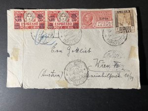 1930 Italy Colony Libya Libia Express to Vienna Austria Cover Front