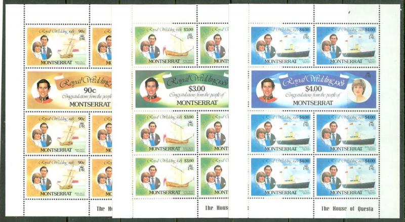 XL item Montserrat 465-70 MNH sheets CV $22.15