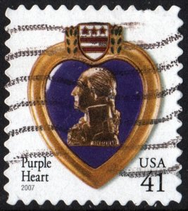 SC#4164 41¢ Purple Heart Single (2007) Used