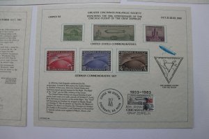 CINPEX 1974-1983 US Philatelic Exhibition Stamp show Souvenir card lot page coll