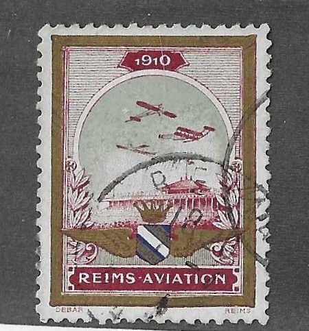 France 1910 Reims Aviation Meeting scarcer airmail 'labels' used VF