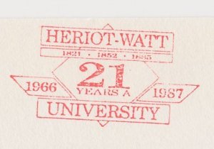 Meter cover GB / UK 1987 University Heriot -Watt Edinburgh