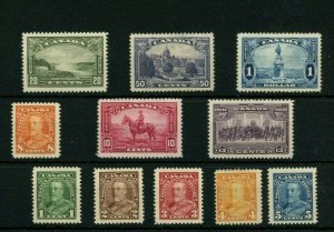 1935 issue #216 - 227 $1.00 down MH Most VF Canada mint