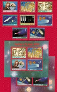 ZAYIX 1986 Montserrat 605-614 MNH set & SS - Halley's Comet 011022SM22