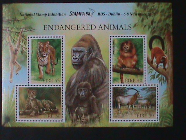 IRELAND-1998 NATIONAL STAMP SHOW STAMPA'98- ENDANGERD ANIMAL MNH S/S VF