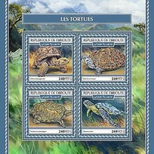 2017 Djibouti Mnh Turtles. Michel Code: 1982-1985  |  Scott Code: 1319